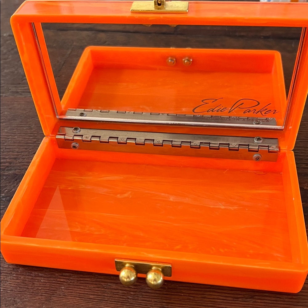 Edie Parker Orange and Brown Clutch - Picture 7 of 10